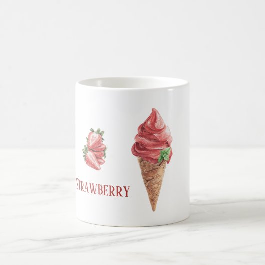 Erdbeereiscreme-Tüte Kaffeetasse (Mittel)