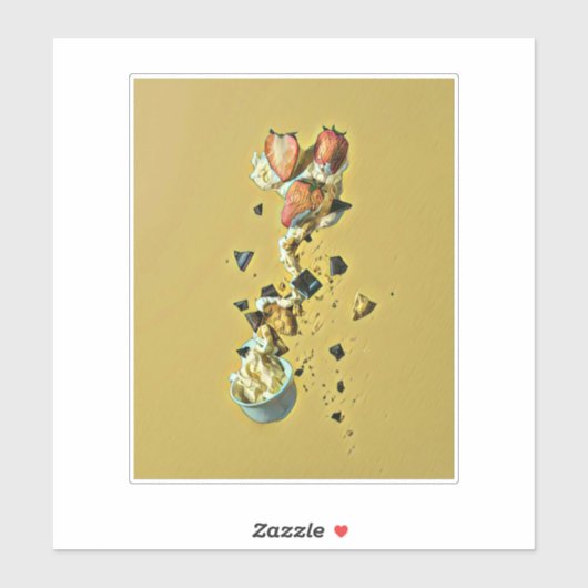 Erdbeereisfrüchte Aufkleber (Blatt)