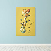 Erdbeereisfrüchte Leinwanddruck (Insitu (Holzboden))