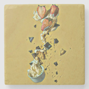 Erdbeereisfrüchte Steinuntersetzer