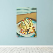 Erdbeereiskuchen Leinwanddruck (Insitu (Holzboden))