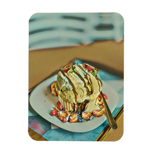 Erdbeereiskuchen Magnet (Vertikal)