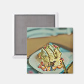 Erdbeereiskuchen Magnet (Vorderseite/Rückseite)