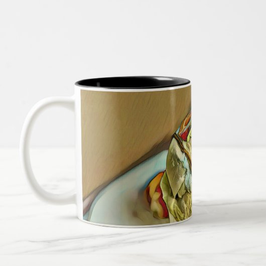 Erdbeereiskuchen Zweifarbige Tasse (Links)