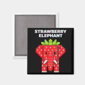 Erdbeerelefant Pixel-Art süßes Dschungeltier Magnet (Vorderseite/Rückseite)
