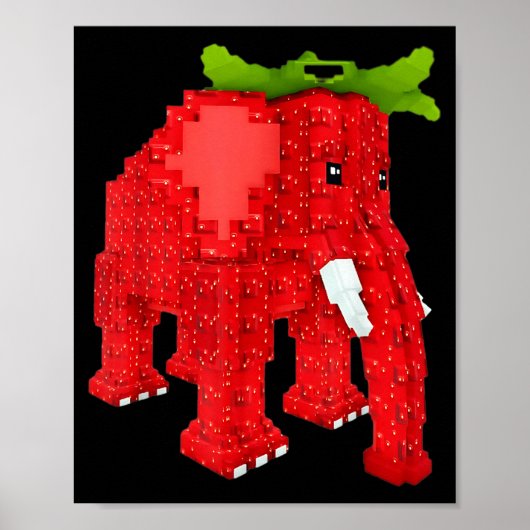 Erdbeerelefant poster (Vorne)