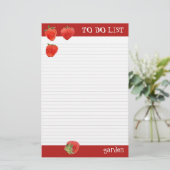 Erdbeeren 4our-Liste Briefpapier (Stehend Vorderseite)