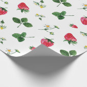 Erdbeeren-Abbildung auf Umhüllungspapier Geschenkpapier (Ecke)