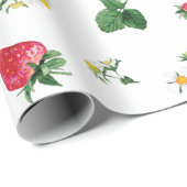 Erdbeeren-Abbildung auf Umhüllungspapier Geschenkpapier (Rolleneckpunkt)