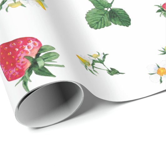 Erdbeeren-Abbildung auf Umhüllungspapier Geschenkpapier (Rolleneckpunkt)