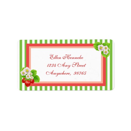Erdbeeren Adressaufkleber (Vorne)