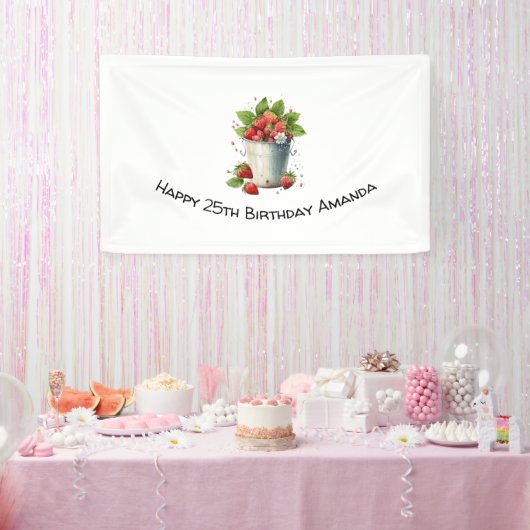 Erdbeeren am Geburtstag eines Eisers Banner (Party)
