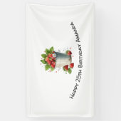 Erdbeeren am Geburtstag eines Eisers Banner (Vertikal)