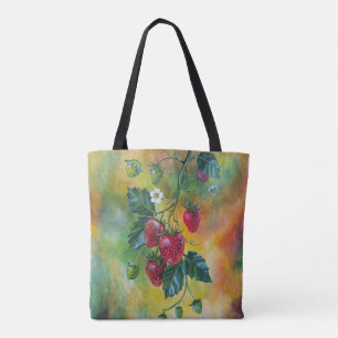 Erdbeeren an einer Sommerrebe von Alfred Fox Tasche