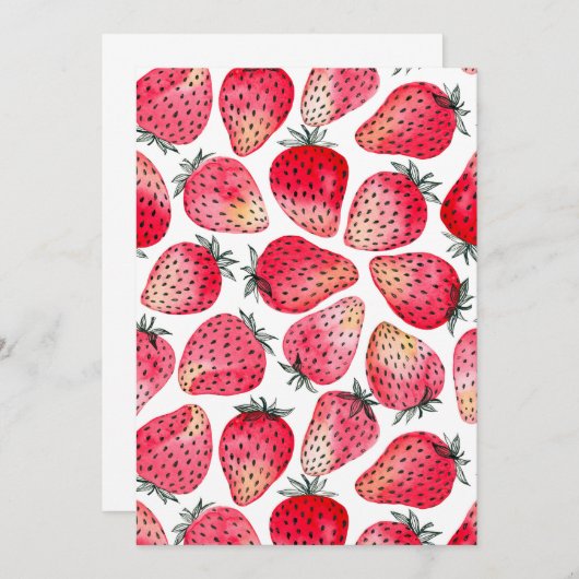 Erdbeeren, Aquarell und Tinte (Vorne/Hinten)