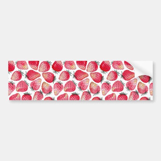 Erdbeeren, Aquarell und Tinte Autoaufkleber (Vorne)