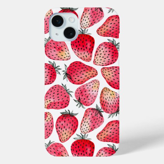 Erdbeeren, Aquarell und Tinte Case-Mate iPhone Hülle (Rückseite)