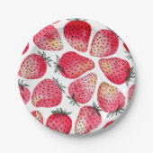 Erdbeeren, Aquarell und Tinte Pappteller (Vorderseite)