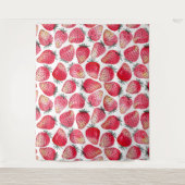 Erdbeeren, Aquarell und Tinte Wandteppich (Vorderseite)