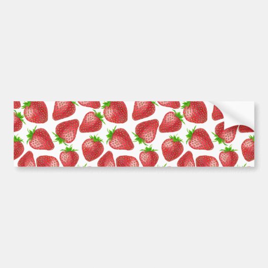 Erdbeeren-Aquarellmuster Autoaufkleber (Vorne)
