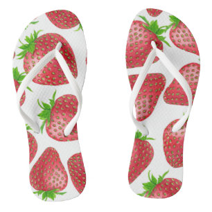 Erdbeeren-Aquarellmuster Badesandalen