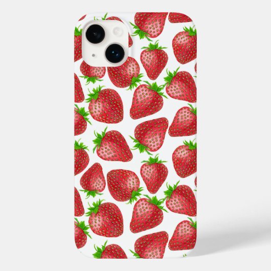Erdbeeren-Aquarellmuster Case-Mate iPhone Hülle (Rückseite)