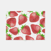 Erdbeeren-Aquarellmuster Fleecedecke (Vorderseite (Horizontal))