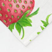 Erdbeeren-Aquarellmuster Fleecedecke (Ecke)