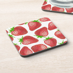 Erdbeeren-Aquarellmuster Getränkeuntersetzer