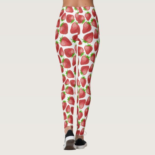 Erdbeeren-Aquarellmuster Leggings (Rückseite)