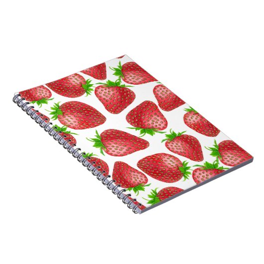 Erdbeeren-Aquarellmuster Notizblock (Rechte Seite)