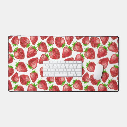 Erdbeeren-Aquarellmuster Schreibtischunterlage (Tastatur & Maus)