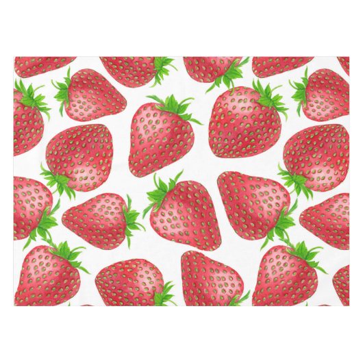 Erdbeeren-Aquarellmuster Tischdecke (Vorderseite (Horizontal))