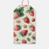 Erdbeeren auf Cremefarbenbeeren Geschenkanhänger (Rückseite)