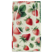 Erdbeeren auf Cremefarbenbeeren Kleine Geschenktüte (Vorderseite)