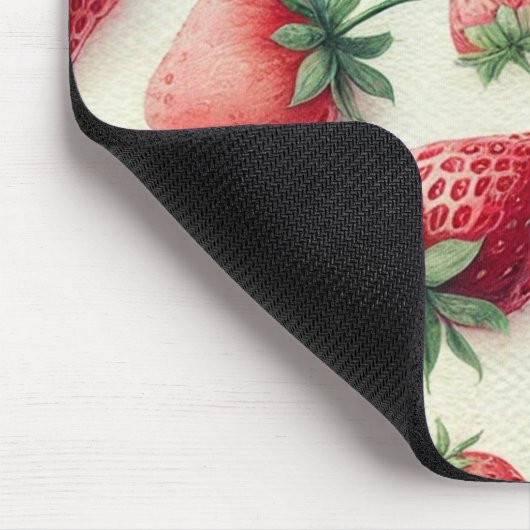 Erdbeeren auf Cremefarbenbeeren Mousepad (Ecke)