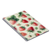 Erdbeeren auf Cremefarbenbeeren Notizblock (Rechte Seite)