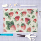 Erdbeeren auf Cremefarbenbeeren Seidenpapier (Handwerk)