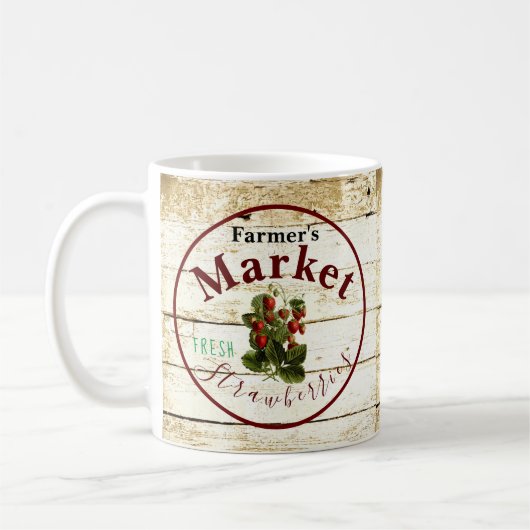 Erdbeeren auf dem Bauernmarkt Kaffeetasse (Links)