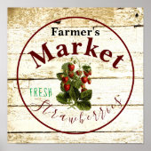 Erdbeeren auf dem Bauernmarkt Poster (Vorne)