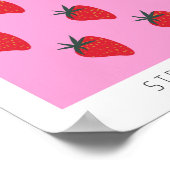 Erdbeeren auf dem Obstmarkt Poster (Ecke)