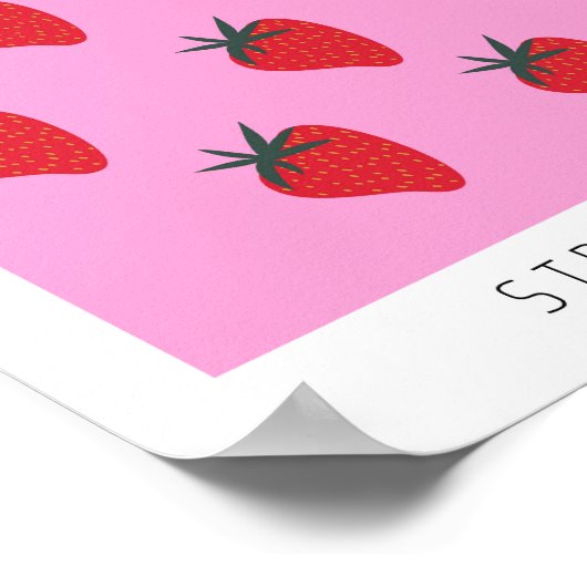 Erdbeeren auf dem Obstmarkt Poster (Ecke)