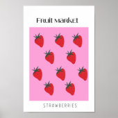 Erdbeeren auf dem Obstmarkt Poster (Vorne)