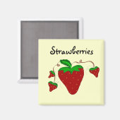 Erdbeeren auf den Reben Magnet (Vorderseite/Rückseite)