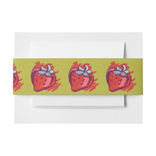 Erdbeeren auf Gold-Handwerksartikeln Einladungsbanderole (Vorderseite Beispiel)