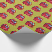 Erdbeeren auf Gold-Handwerksartikeln Geschenkpapier (Ecke)