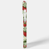 Erdbeeren auf grünem Monogramm Case-Mate iPhone Hülle (Rückseite / Links)