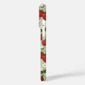 Erdbeeren auf grünem Monogramm Case-Mate iPhone Hülle (Rückseite / Links)