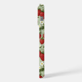 Erdbeeren auf grünem Monogramm iPhone Hülle (Linke Seite)