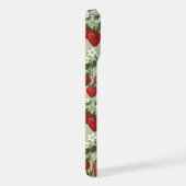 Erdbeeren auf grünem Monogramm iPhone Hülle (Rechte Seite)
